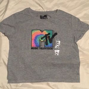 MTV tie dye cropped shirt